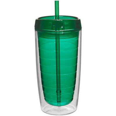 Double Wall Acrylic Tumblers With Straw - 16 oz