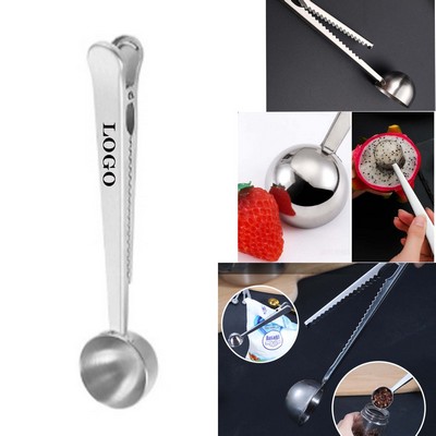 Food Grade Stainless Steel Coffee Spoon With Clip