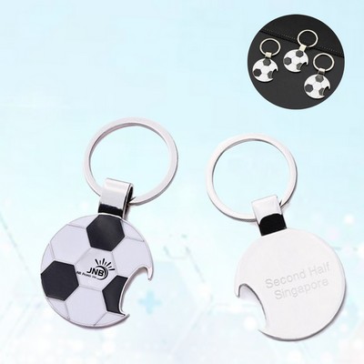 Football Shaped Keychain with Bottle Opener