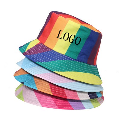 Rainbow Bucket Hat Outdoor Sun Hat