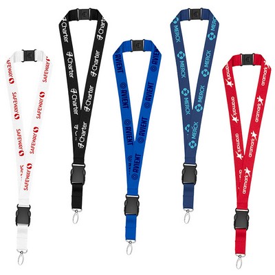 1" Eco Friendly rPET Lanyard with Buckle and Safety Breakaway (Factory Direct 1-12 Weeks Ocean)