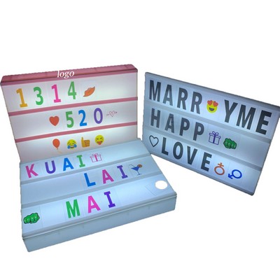 Pink Cinema Light Box with 400 Letters & Emojis & 2 Markers