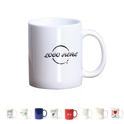 11oz White Ceramic Coffee Mug