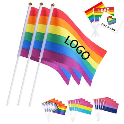 Rainbow Pride LGBT Mini Flag 8"x5"