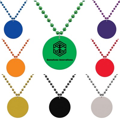 2 1/2" Plastic Medallion Bead Necklace