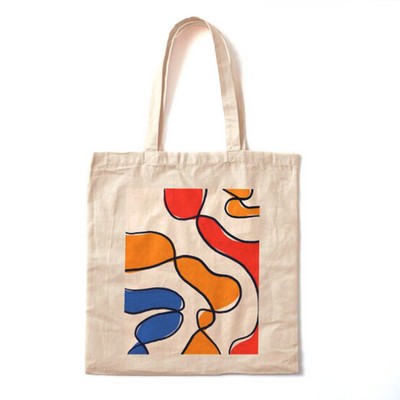 8 Oz. Full Color Logo Heat Transfer Cotton Canvas Tote Bag