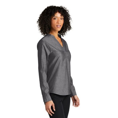 Port Authority Ladies Long Sleeve Chambray Easy Care Shirt