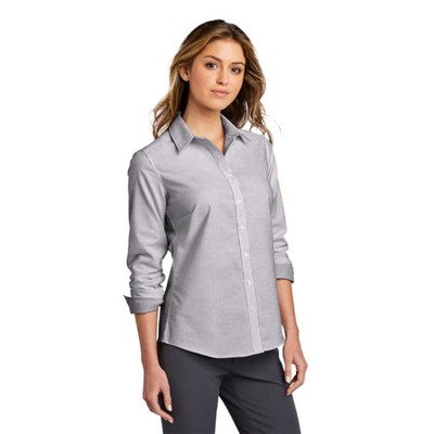 Port Authority Ladies SuperPro Oxford Stripe Shirt.