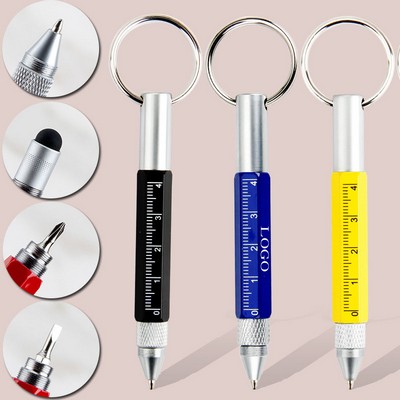 6 In 1 Multitool Tech Tool Pen W/Key Ring