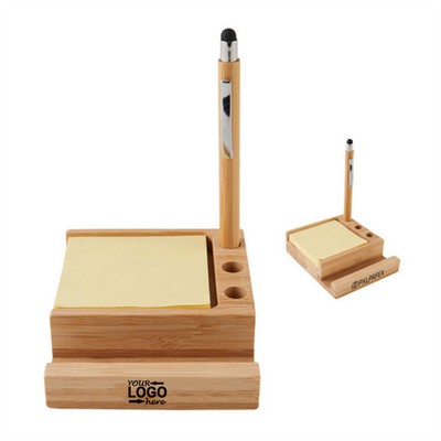 Bamboo Desk Organizer w/Phone Holder