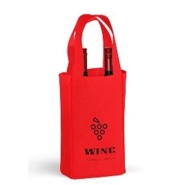 Two bottles wine bag 7"x13"x6" Full Gusset -100% Cotton Assorted colors Canvas -Self fabric Handles