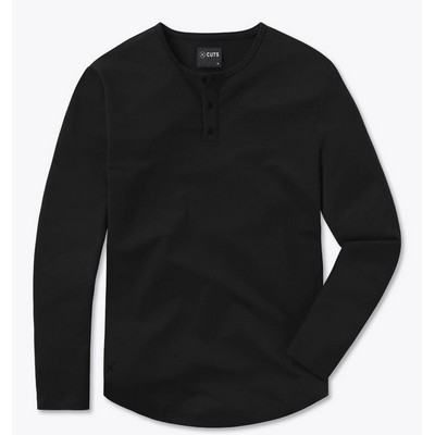 Cuts Clothing® AO Long Sleeve Henley Curve-Hem