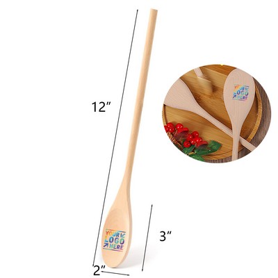 12 Inches Long Handle Wooden Cooking Spoon