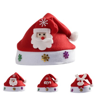 Kids Christmas Hats Snowman, Santa Claus And Reindeer