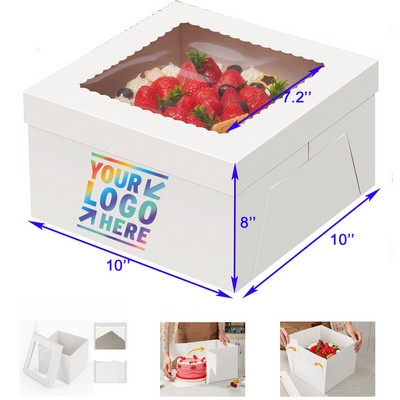 10 x 10 x 8 Inches Tall Cake Box with Window Multi-Layer Cakes Cake Decorating Supplies for Gift