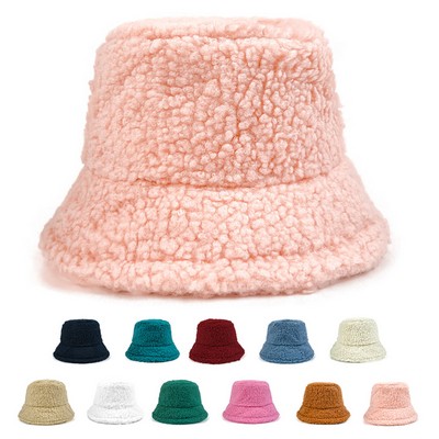 Winter Lamb Wool Bucket Hat