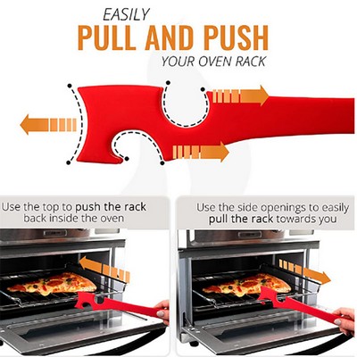 Silicone Oven Rack Push Pull Tool with Longer Handle