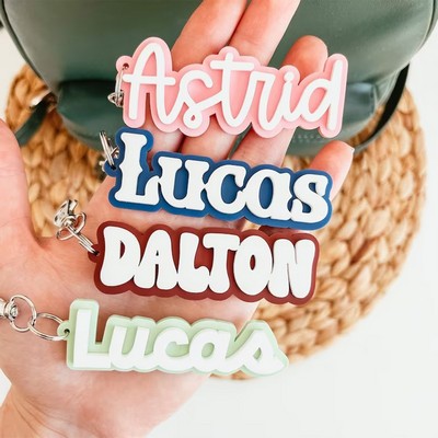 Custom Name Tag Personalized 3D Printed Keychain