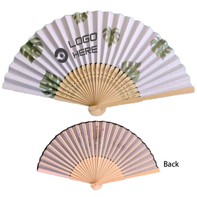 Folding Fan With Single Side Custom Pattern