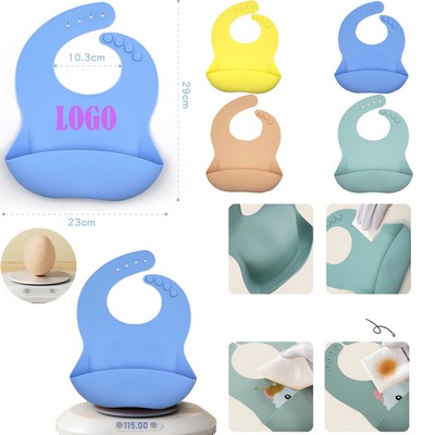 Baby Solid Color Silicone Bibs Drool Towel