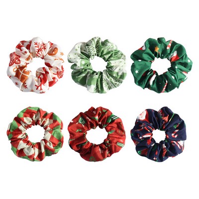 Christmas Satin Dye-Sublimated Hair Scrunchie