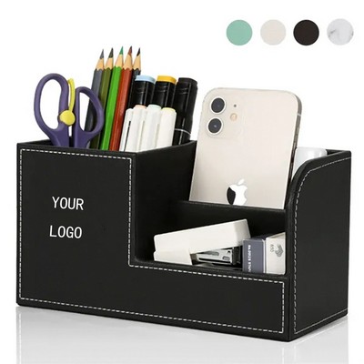 Multi-function PU Leather Desk Organizer