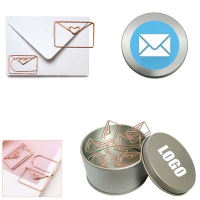 Envelope Shaped Paper Clips with Tin Box