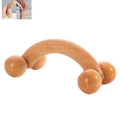 Wooden Massager With Four Wheels