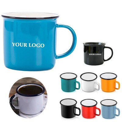 350ml Color Rim Camper Enamel Cup Mug