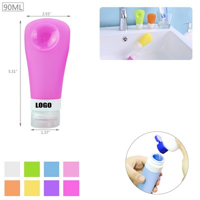 90ml Silicone Travel Bottle With Sucker