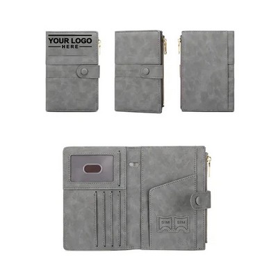 RFID Blocking PU Travel Passport Holder Wallet Pouch