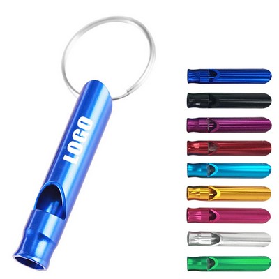 Small Aluminum Whistle Keychain -Perfect for Camping, Hiking, and Safety