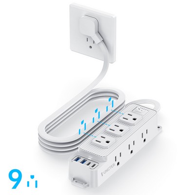 45 Degree Plug 9 Ports 2 USB 2 PD Multiple Function Wall Charger Mold#PC-18