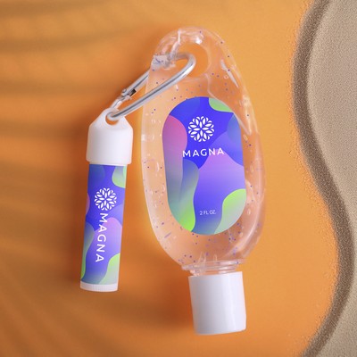 Moisturizing Sanitizer & Lip Moisturizer SPF15 Carabiner Kit