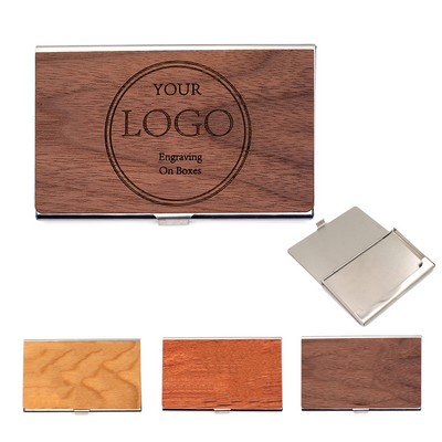 Business Black Walnut Wood Card Holder