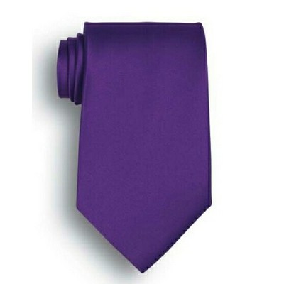 Purple Polyester Satin Tie