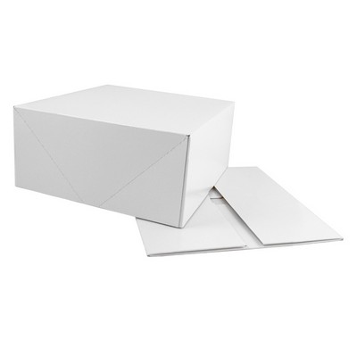 2 Piece High Gloss White Folding Gift Box (12"x12"x5.5")