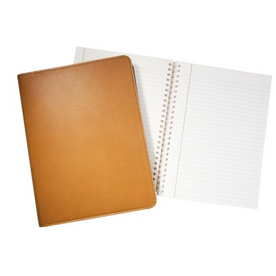 Refillable Spiral Notebook W/ Premium Leather Cover (7"x9 1/4")