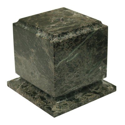 Jade Leaf Green Cube Marble Base w/Counter Sunk Hole (4¼"x4"x4¼")