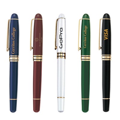 Legend Black Brass Cap Off Rollerball Pen w/Gold Trim