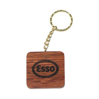 Square Rosewood Laser Etched Key Tag