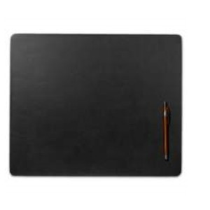 Classic Black Leather Conference Pad (17"x14")