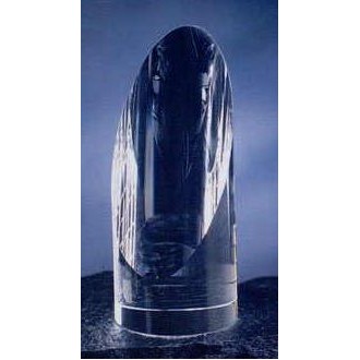 Crystal Slant Cylinder Tower Award (6"x2 1/2")