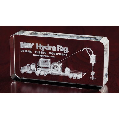 Rectangular Crystal Paperweight Award (2 3/8"x4 3/4"x1")