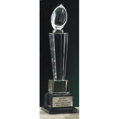 2.5" Football Crystal Tower Award