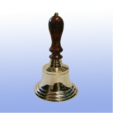 Brass Bell with Wooden Handle (Screened)