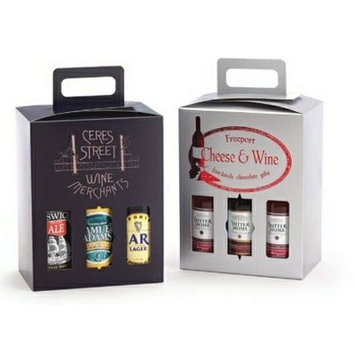 White 6-Beer/Wine Bottle Sampler Box (9"x 7"x 4")