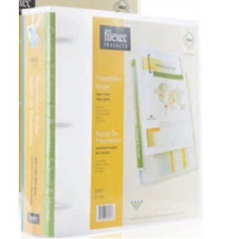 2" Clear 3 Ring Binder w/Removable Spine Pocket