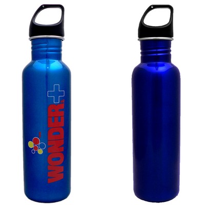 26 Oz. Blue Stainless Excursion Water Bottle (Screen Printed)