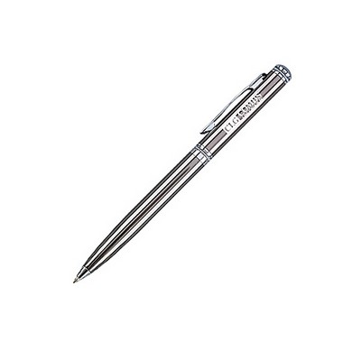 Eris Gun Metal Ballpoint Twist Pen w/Shiny Chrome Link Trim